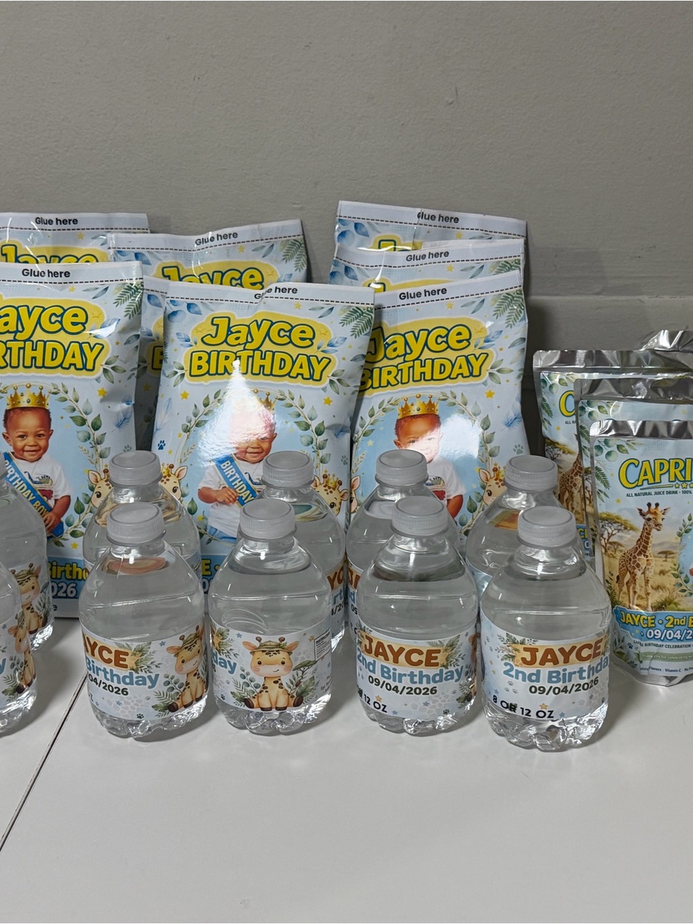 Kids Water Bottle Labels - Blue and Yellow